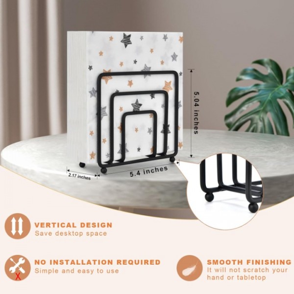 YISHUN Napkin Holder for Table, Modern Metal Black Napkin Holders for Kitchen Dining Tables & Countertops, Paper Cocktail Napkins Holder Dispenser for Indoor & Outdoor Use by LAIHIFA